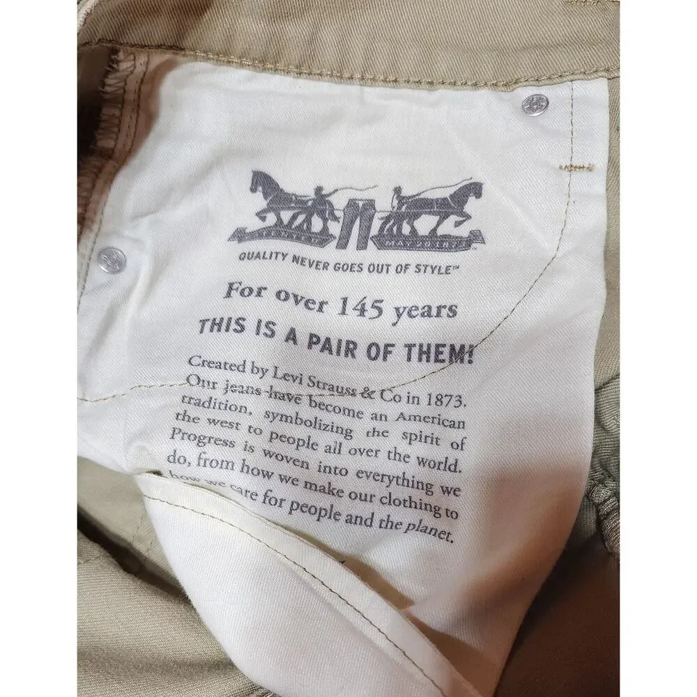 Levi’s 502 Regular Taper Jeans Khaki Beige Stretch W33‎ L30